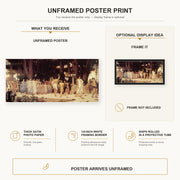 Lord Frederick Leighton - Daphnephoria poster print size comparison and framing display infographic