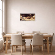 Unframed poster print of Lord Frederick Leighton's Daphnephoria displayed on a wall in a dining