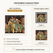 Lord Frederick Leighton - Music Lesson canvas print size comparison and framing display infographic