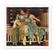 Lord Frederick Leighton's 'Music Lesson' painting reproduced as a rolled canvas print