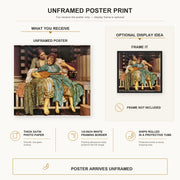 Lord Frederick Leighton - Music Lesson poster print size comparison and framing display infographic