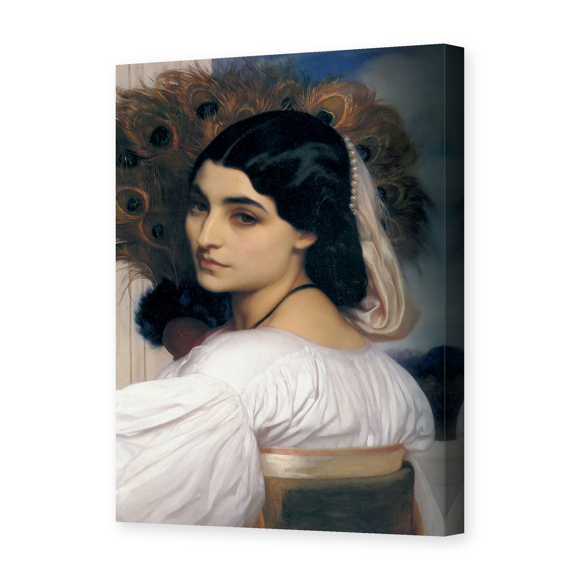 Lord Frederick Leighton's 'Pavonia' painting reproduced as a gallery-wrapped canvas print