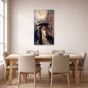 Gallery-wrapped canvas print of Lord Frederick Leighton's Perseus and Andromeda displayed on a wall in a dining