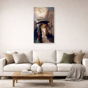 Gallery-wrapped canvas print of Lord Frederick Leighton's Perseus and Andromeda displayed on a wall in a living room