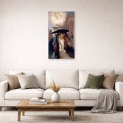 Unframed poster print of Lord Frederick Leighton's Perseus and Andromeda displayed on a wall in a living room