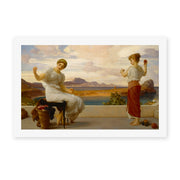 Lord Frederick Leighton's 'Winding the Skein' painting reproduced as a rolled canvas print
