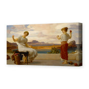 Lord Frederick Leighton's 'Winding the Skein' painting reproduced as a gallery-wrapped canvas print