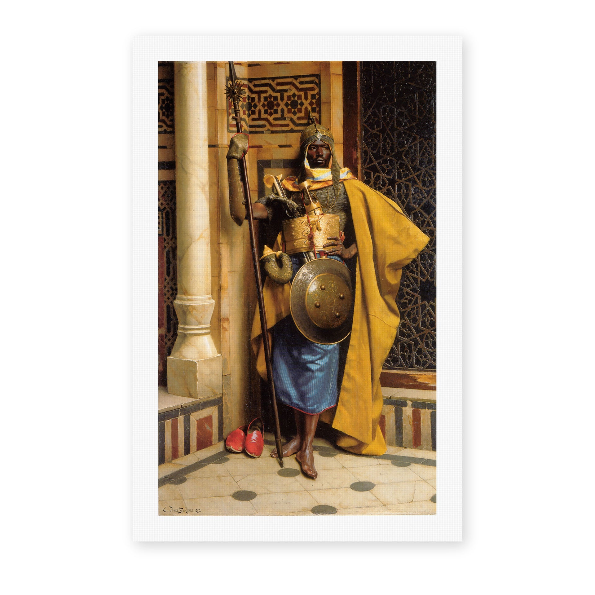 Ludwig Deutsch's 'A Palace Guard' painting reproduced as a rolled canvas print