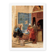 Ludwig Deutsch's 'The Chess Game' painting reproduced as a rolled canvas print