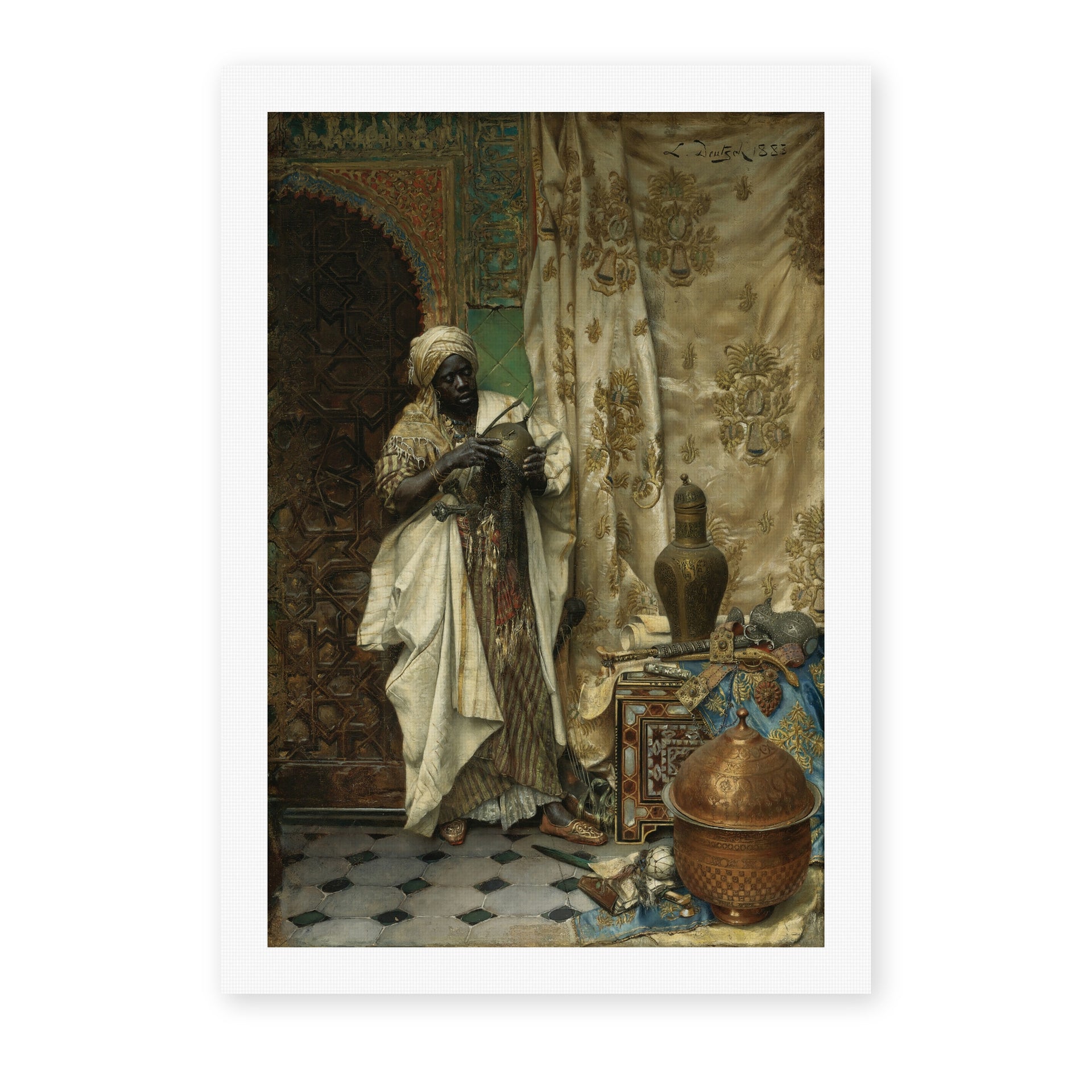 Ludwig Deutsch's 'The Inspection' painting reproduced as a rolled canvas print