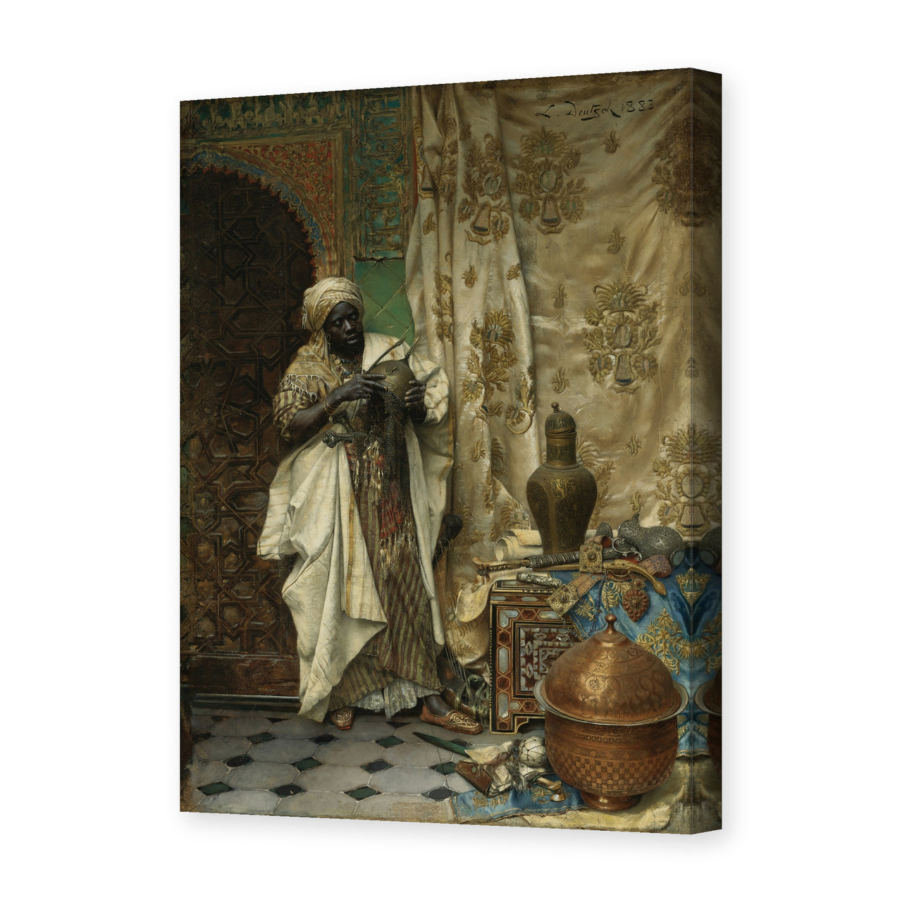 Ludwig Deutsch's 'The Inspection' painting reproduced as a gallery-wrapped canvas print