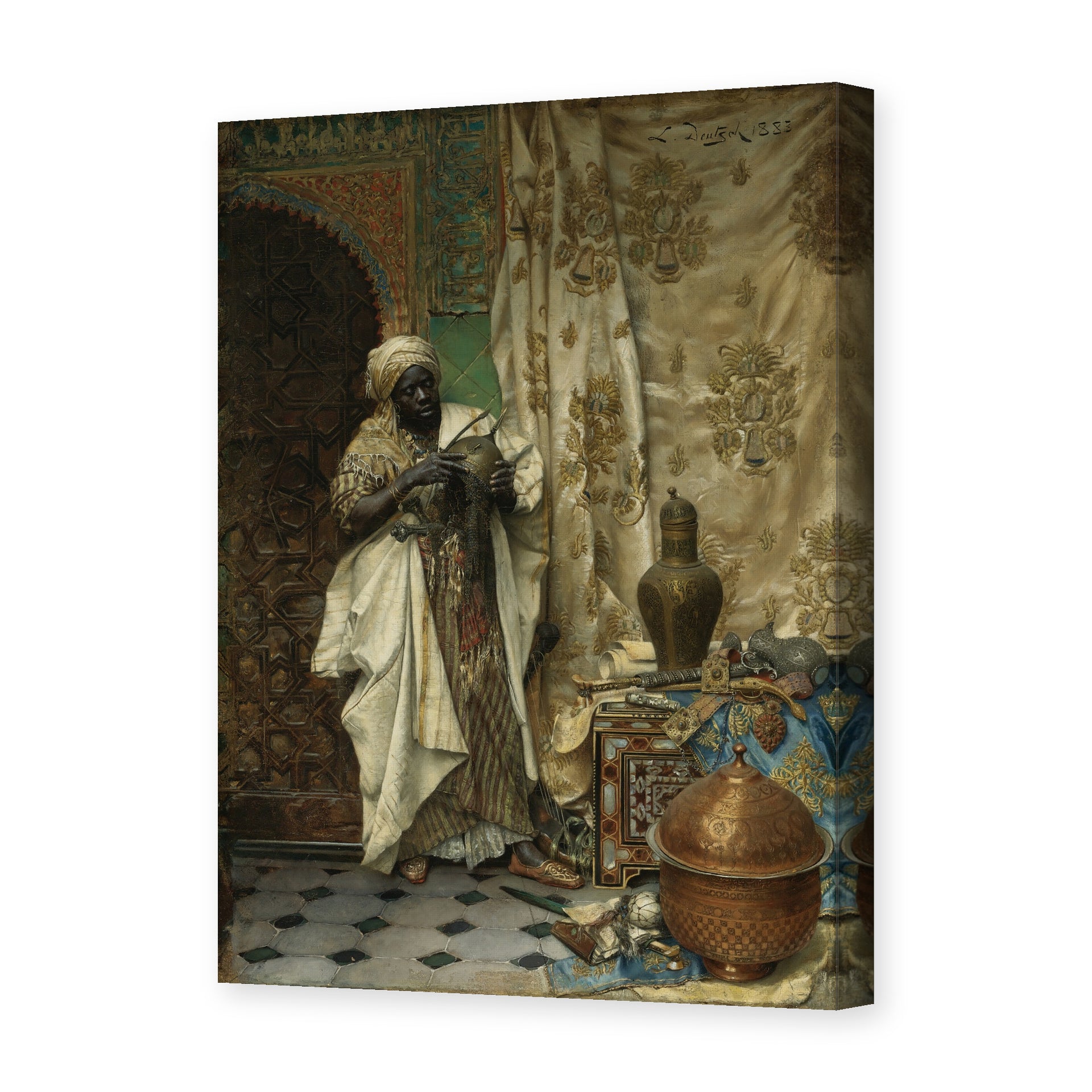 Ludwig Deutsch's 'The Inspection' painting reproduced as a gallery-wrapped canvas print