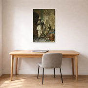 Unframed poster print of Ludwig Deutsch's The Inspection displayed on a wall in a office
