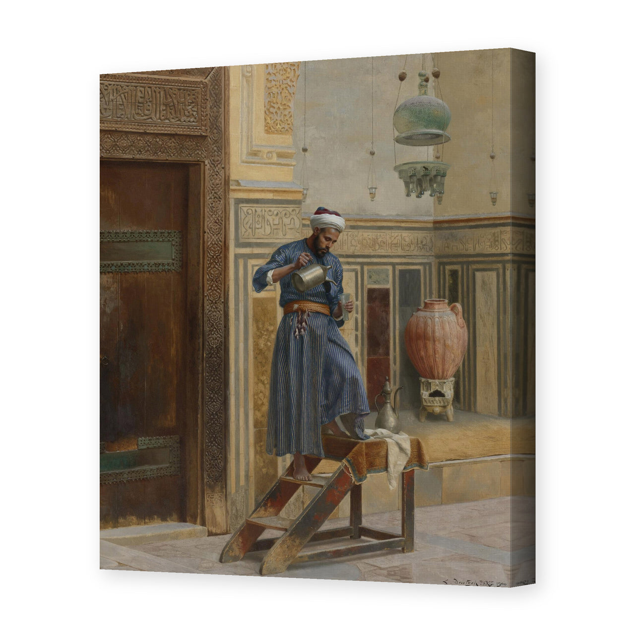 Ludwig Deutsch's 'The Lamp Lighter' painting reproduced as a gallery-wrapped canvas print