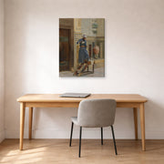 Gallery-wrapped canvas print of Ludwig Deutsch's The Lamp Lighter displayed on a wall in a office