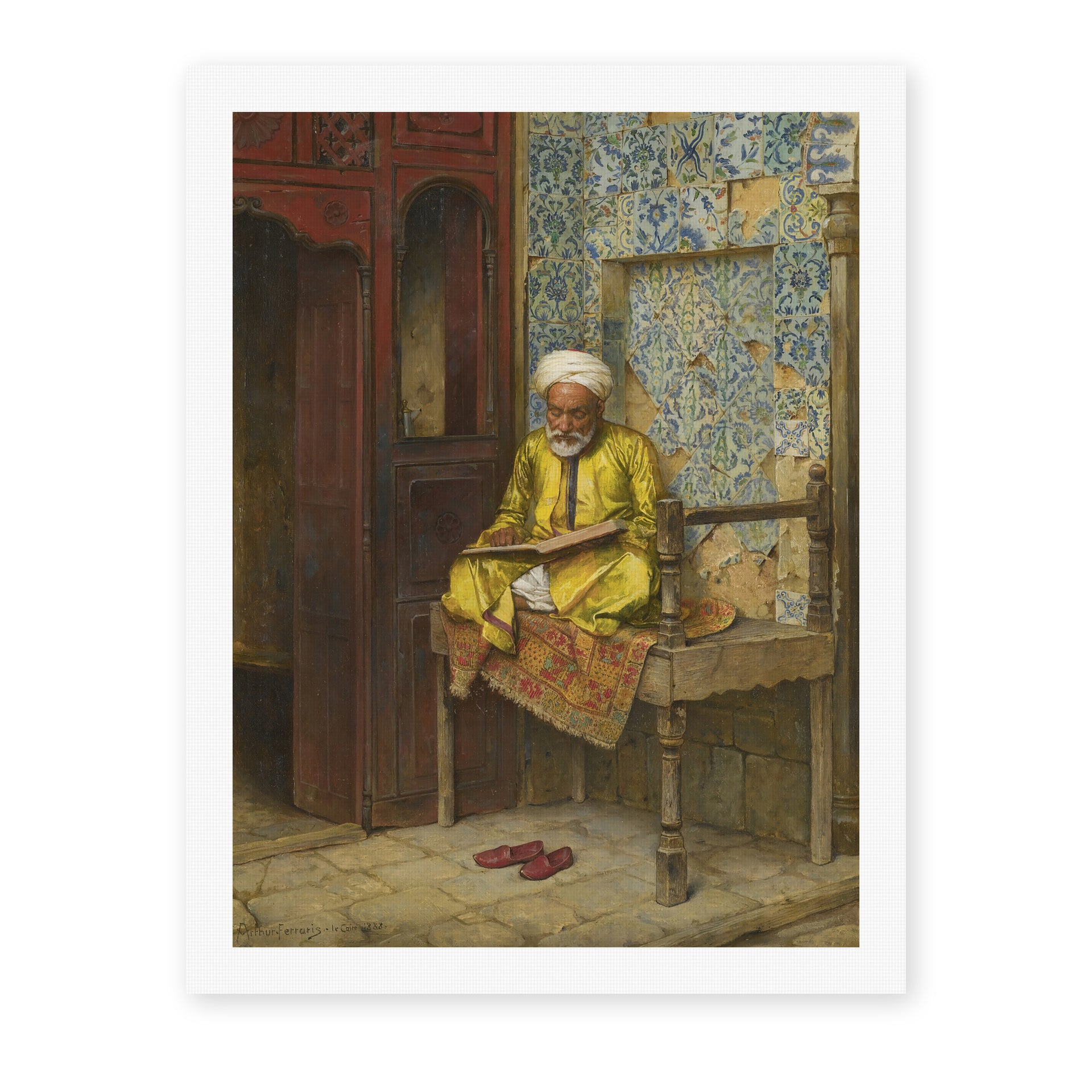 Ludwig Deutsch's 'The Learned Man Of Cairo' painting reproduced as a rolled canvas print