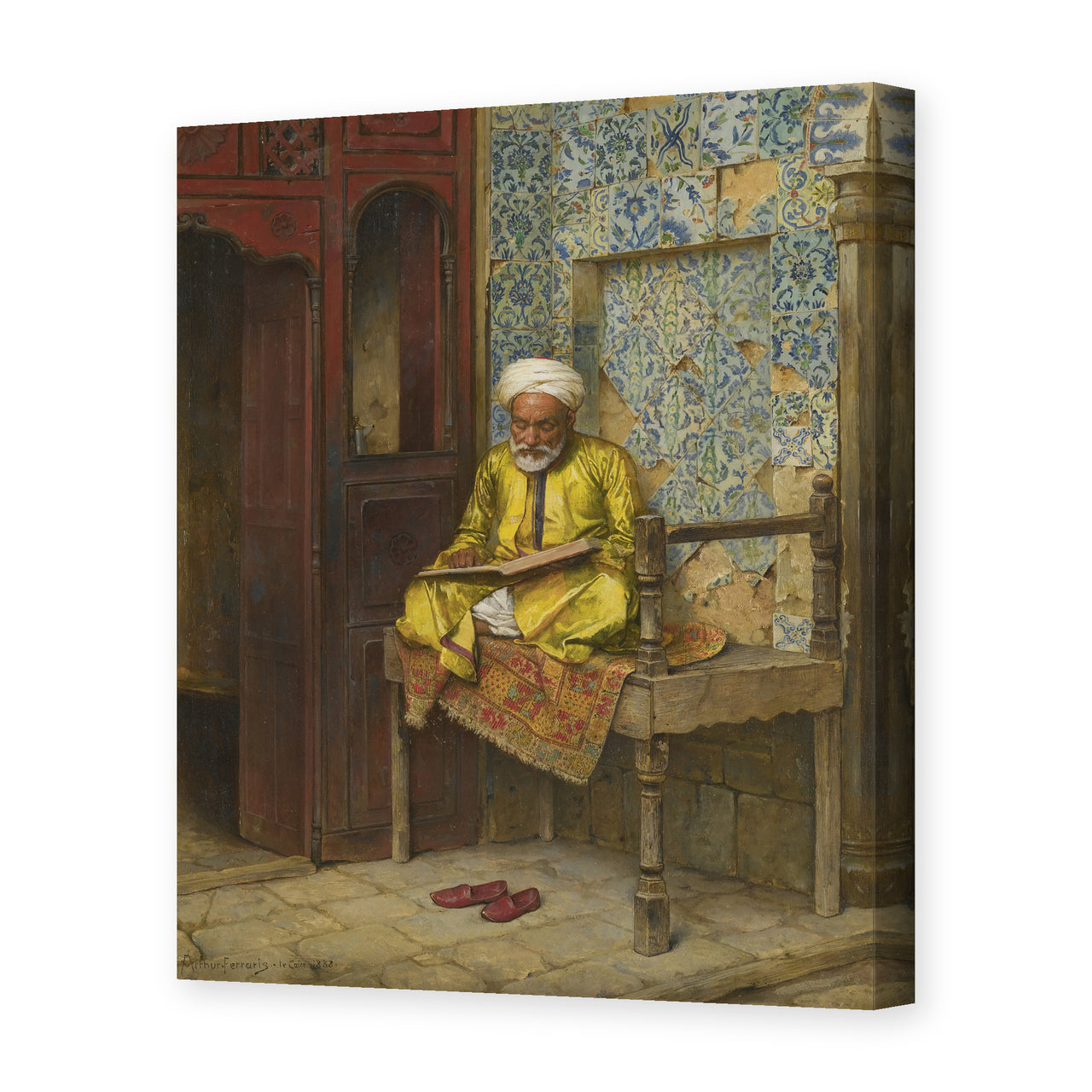 Ludwig Deutsch's 'The Learned Man Of Cairo' painting reproduced as a gallery-wrapped canvas print