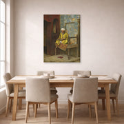 Gallery-wrapped canvas print of Ludwig Deutsch's The Learned Man Of Cairo displayed on a wall in a dining