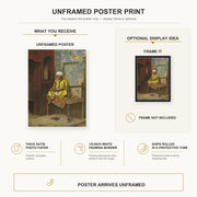 Ludwig Deutsch - The Learned Man Of Cairo poster print size comparison and framing display infographic