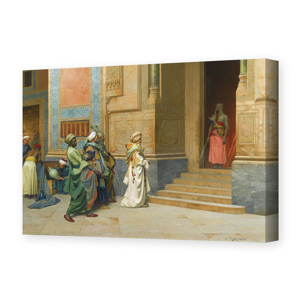 Ludwig Deutsch's 'The Offering' painting reproduced as a gallery-wrapped canvas print