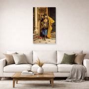 Gallery-wrapped canvas print of Ludwig Deutsch's The Palace Guard displayed on a wall in a living room