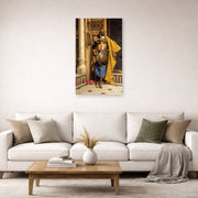 Unframed poster print of Ludwig Deutsch's The Palace Guard displayed on a wall in a living room