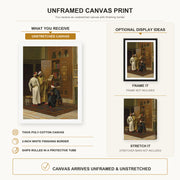 Ludwig Deutsch - The Scholars canvas print size comparison and framing display infographic