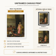 Ludwig Deutsch - The Treasure Chest canvas print size comparison and framing display infographic