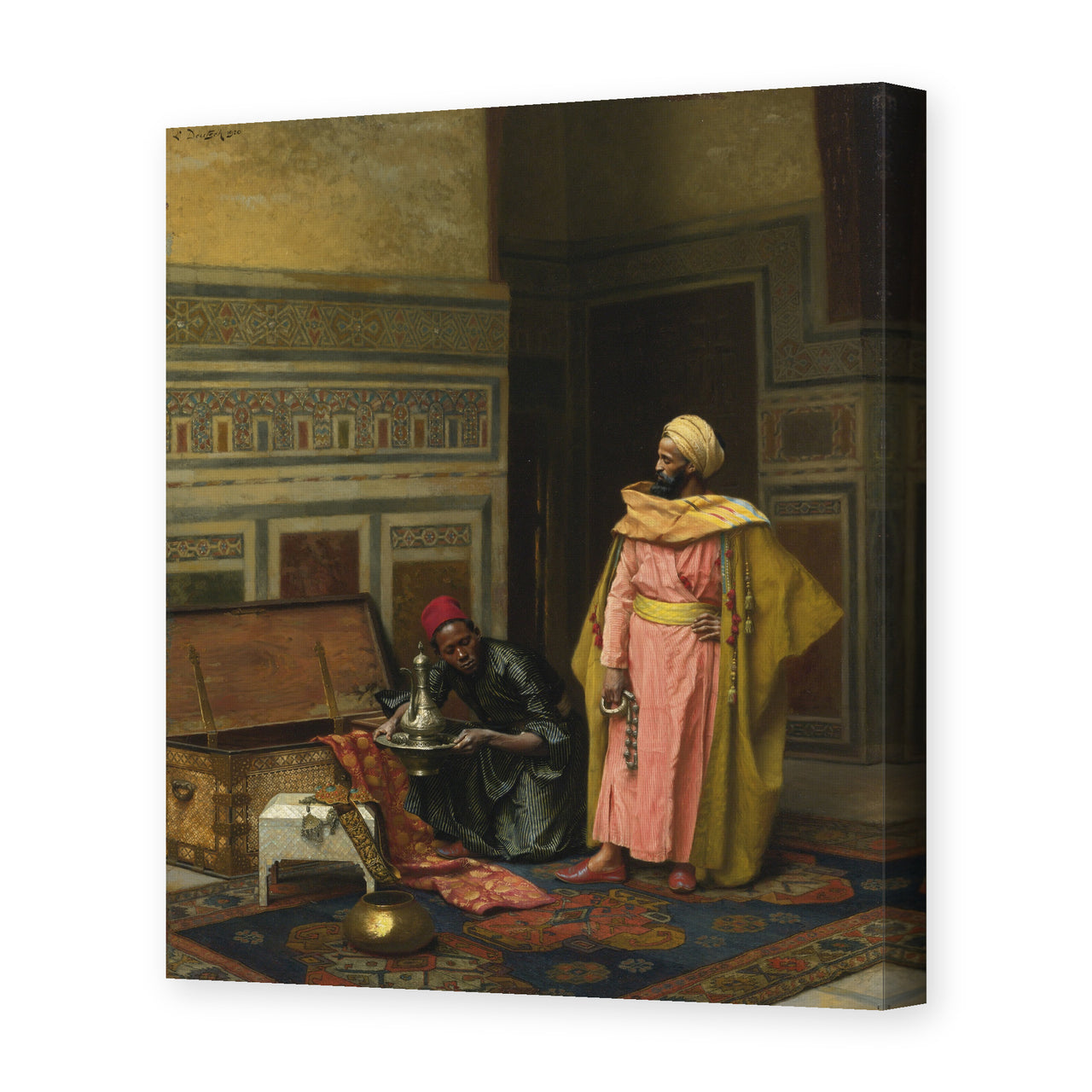Ludwig Deutsch's 'The Treasure Chest' painting reproduced as a gallery-wrapped canvas print