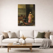Gallery-wrapped canvas print of Ludwig Deutsch's The Treasure Chest displayed on a wall in a living room