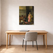 Gallery-wrapped canvas print of Ludwig Deutsch's The Treasure Chest displayed on a wall in a office