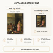Ludwig Deutsch - The Treasure Chest poster print size comparison and framing display infographic