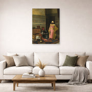 Unframed poster print of Ludwig Deutsch's The Treasure Chest displayed on a wall in a living room