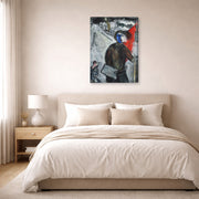 Gallery-wrapped canvas print of Marc Chagall's Between Darkness and Light displayed on a wall in a bedroom