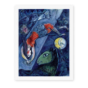 Marc Chagall's 'Blue Circus' painting reproduced as a rolled canvas print