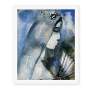 Marc Chagall's 'Bride with a Fan' painting reproduced as a rolled canvas print
