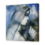Marc Chagall's 'Bride with a Fan' painting reproduced as a gallery-wrapped canvas print