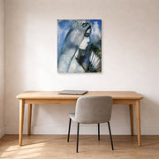 Gallery-wrapped canvas print of Marc Chagall's Bride with a Fan displayed on a wall in an office