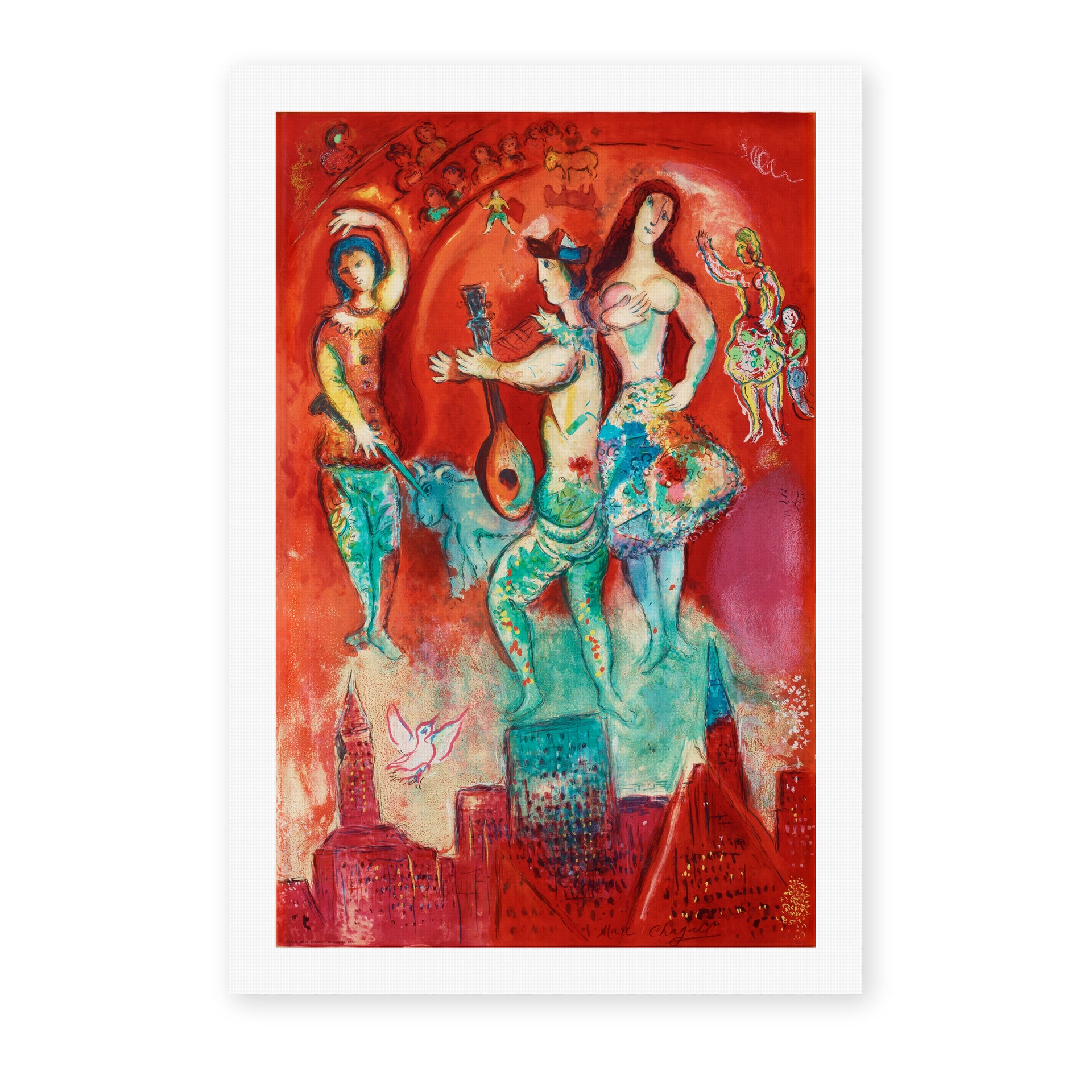 Marc Chagall's 'Carmen' painting reproduced as a rolled canvas print