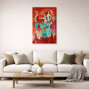 Gallery-wrapped canvas print of Marc Chagall's Carmen displayed on a wall in a living room
