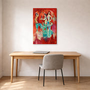 Gallery-wrapped canvas print of Marc Chagall's Carmen displayed on a wall in an office