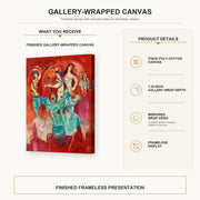 Marc Chagall - Carmen gallery wrap canvas construction and hanging details infographic