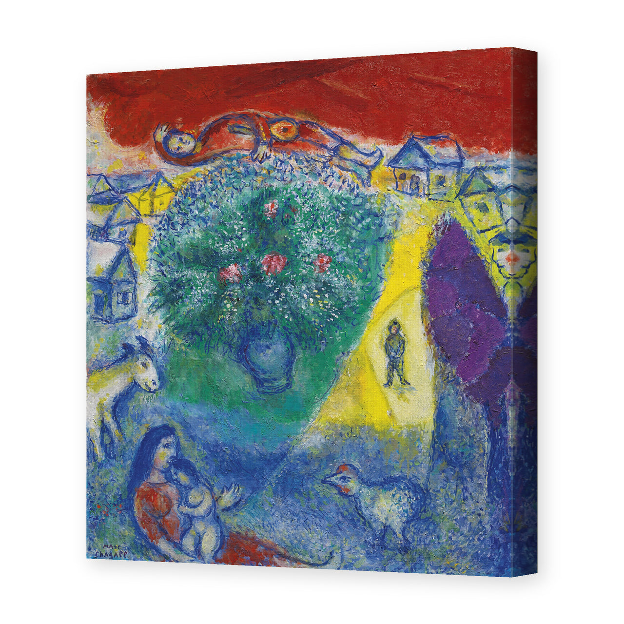 Marc Chagall's 'Composition' painting reproduced as a gallery-wrapped canvas print