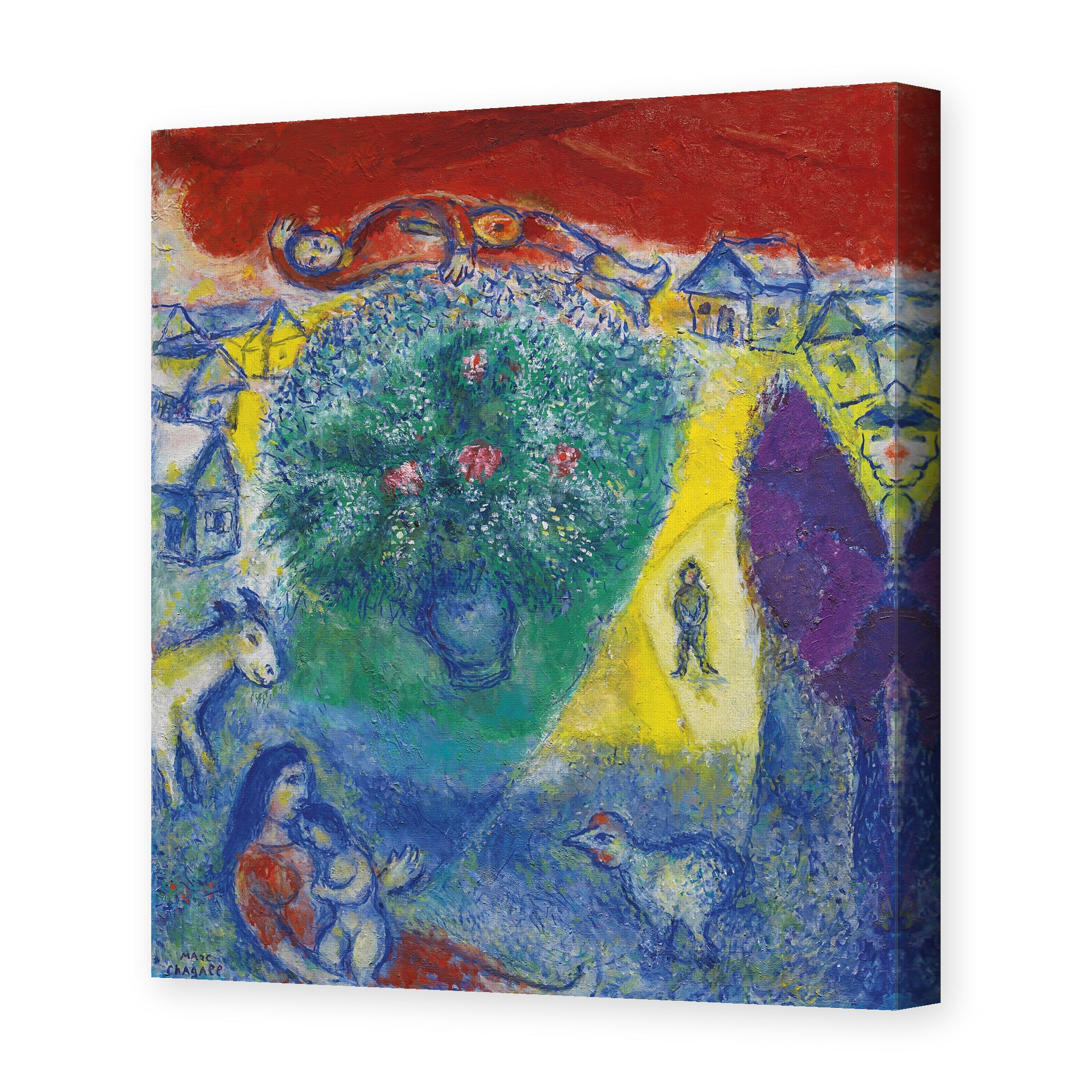 Marc Chagall's 'Composition' painting reproduced as a gallery-wrapped canvas print