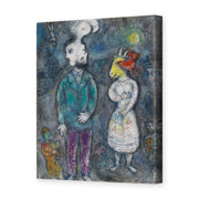 Marc Chagall's 'Couple Au Double Profil' painting reproduced as a gallery-wrapped canvas print