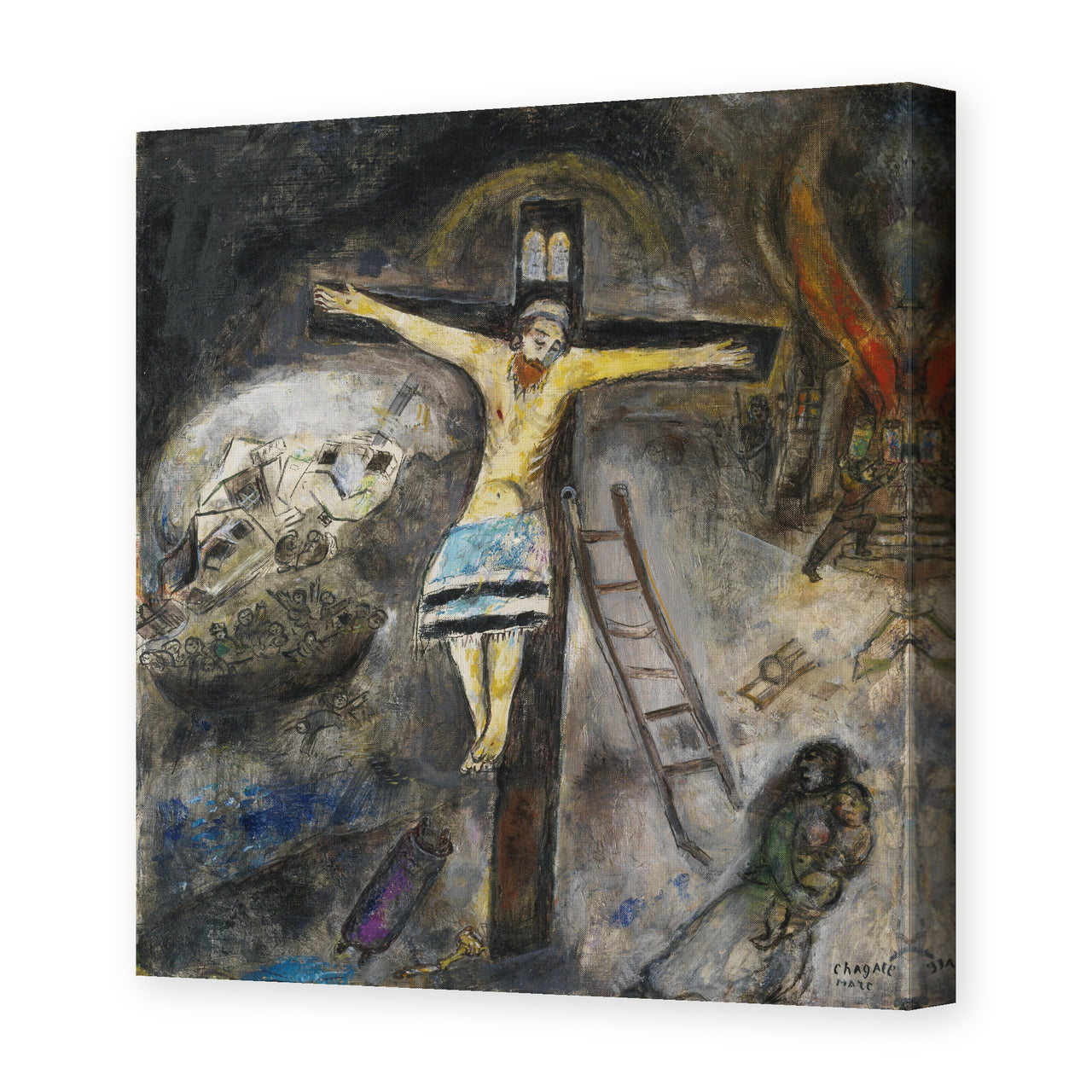 Marc Chagall's 'Crucifixion' painting reproduced as a gallery-wrapped canvas print