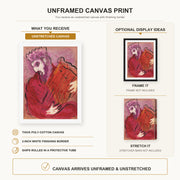 Marc Chagall - David with the Harp canvas print size comparison and framing display infographic