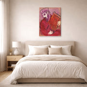 Gallery-wrapped canvas print of Marc Chagall's David with the Harp displayed on a wall in a bedroom