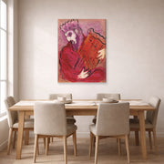 Gallery-wrapped canvas print of Marc Chagall's David with the Harp displayed on a wall in a dining room