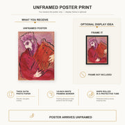 Marc Chagall - David with the Harp poster print size comparison and framing display infographic